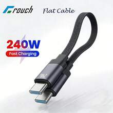 Cáp USB-C ngắn 20cm, hỗ trợ sạc nhanh 240W, cáp dẹt từ tính bện, phù hợp với 15, 16, 17. - trái cam - Xem 6