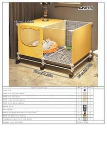 Movable Cat Cage For Indoor Home Use, Suitable For 1 Bedroom 1 Living Room 1 Bathroom, Cat House, Dog Cage, Space-Saving - Multicolor - View 16