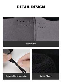 CAMEL CROWN 保暖内衬3D立体贴合防风面罩，防尘防寒，适合秋冬季徒步旅行 - 幻影黑 - 查看 4