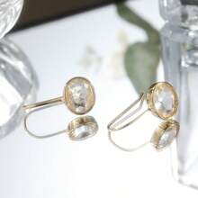Classic Elegant Gold Oval White Faux Crystal Drop Earrings, Suitable For Daily And Formal Occasions, A Refined Surprise Gift For Women - Gold - View 5