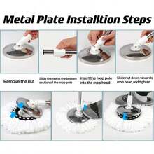 360° Rotating Spin Mop & Bucket With Wringer, Floor Cleaning System With Extended Long Handle, Equipped With Multiple Microfiber Mop Refills, Portable Household Cleaning Tool For Indoor Hard Floor Washing - 藍色的 - 查看 8