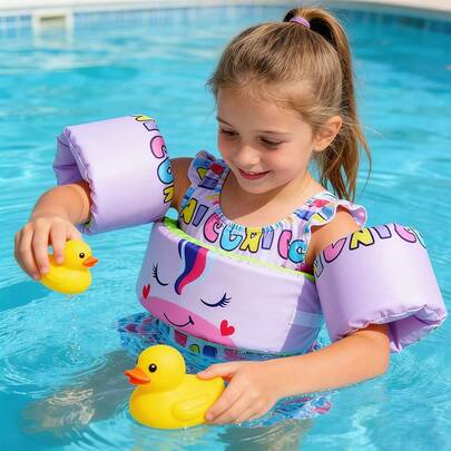 Happy wind Swim Áo phao bơi trẻ em, phù hợp cho bé trai và bé gái có cân nặng từ 84 đến 25 kg.
