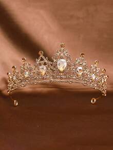 1pc Fashionable & Elegant Alloy Crown Hair Accessory Suitable For Women Wedding Party - Burnt Orange - View 1