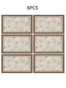 1/4/5/6/7pcs Floral Art Pattern Decor Set, Microwave Dust Cover, Protective Cover, Home Decor Set, Living Room Decor Set, Bedroom Decor Set, Dining Room Decor Set, Linen-Like Material, Multiple Sizes Available, Dining Room Decor, Dining Table Decor, Tablecloth, Fireplace Mantel Scarf, Placemats, Trivets, Home Decor - White - View 22