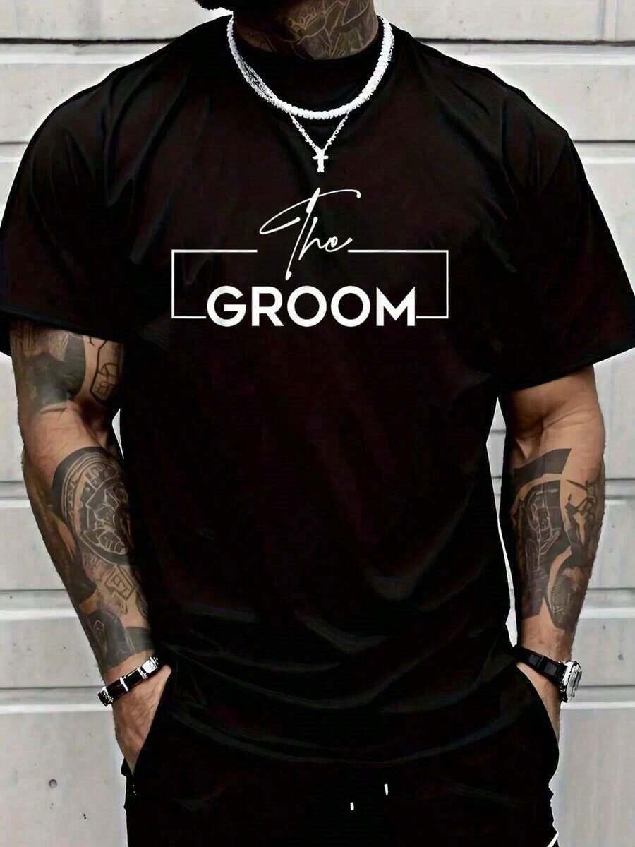Men Clothing The Groom I Do Crew Bachelor Wedding Party Matching T-Shirt Mens Shirt2026 - 黑色 - 查看 1