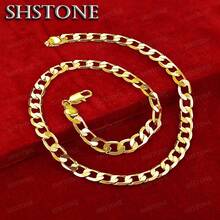 Special Offer 18K Gold Plated Necklaces 925 Stamp Silver Color Classic 8MM Sideways Chain For Men Woman Fine Jewelrys Wedding Party - Gold - View 2