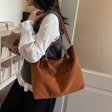 Un nouveau sac à main élégant en velours côtelé pour femme : un sac bandoulière spacieux, idéal au quotidien, en voyage, pour les trajets domicile-travail, le shopping et les sorties au restaurant. Ce sac multifonctionnel est un cadeau parfait pour la famille et les amis. - Tabac - Voir 2