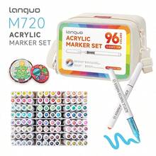 Bộ 207 bút dạ acrylic màu, đầu mềm, dung lượng lớn, nhiều màu, chống thấm nước, thích hợp vẽ graffiti trên giấy, đá, vải bố, gỗ, thủy tinh, gốm sứ và vải, bút khô nhanh, dụng cụ mỹ thuật. - Bộ - Xem 18