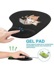 Ergonomic Cat Pattern Wrist Rest Mouse Pad, Ergonomic EVA Wrist Pad, Non-Slip Memory Foam Mouse Pad, Comfortable Non-Slip Base, Comfortable Mouse Pad With Comfortable Wrist Rest, Comfortable Skin-Friendly Desktop Support, Desktop Protection Pad, Suitable For Gaming, Office, Computer, Laptop, Home, Graduation Season Souvenir, Valentine's Day, Mother's Day, Easter, Christmas, Back To School Season, Perfect Gift - Multicolor - View 8