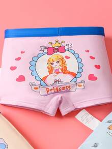 4pcs Girls Cute Printed Panties, Princess Pattern Comfortable Briefs, Suitable For All Seasons - Multicolor - View 3