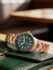 Fossil Đồng hồ nữ ES5371 màu xanh lá cây, vỏ thép không gỉ hai tông màu. - màu xanh lá - Xem 2