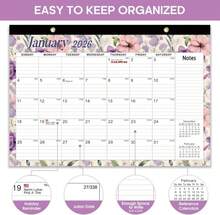 Desk Calendar 2026, 18 Months Calendar Runs From January 2026 To June 2027 - Large 17" X 12" Desktop/Wall Monthly Calendar For Home School, Or Office - Vintage Floral - ColorA - 查看 2