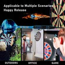 3pcs Professional Darts Set | 22g Steel Darts Tips, 9 Flights, 3 Aluminum Shafts, 3 Spare Shafts, 1 Darts Sharpener, 12 Rubber O-Rings, Flights Protector, Darts Case, Aluminum Alloy Material - Multicolor - View 7