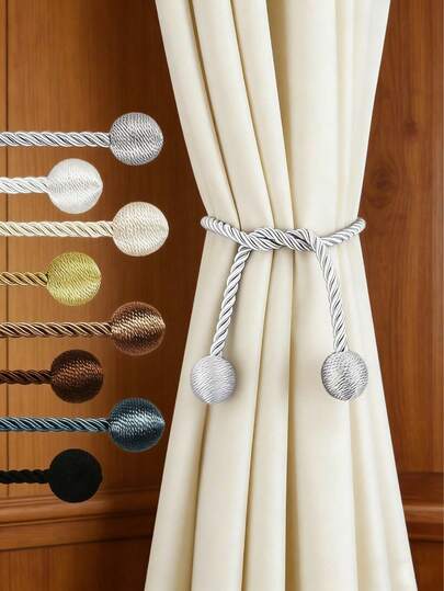 Bộ 2/4 móc buộc rèm trang trí hình quả cầu, không cần khoan, thích hợp cho nhà ở, phòng ngủ, sân vườn, phòng tắm. Có nhiều màu sắc và kích cỡ khác nhau.