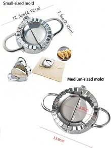 Stainless Steel Dumpling Maker,Dumpling Skin Cutter,Kitchen Handmade Dumpling Wrapping Tool,Meat Filled Cake Roller,Dough Cutter And Shaping Tool,Kitchen Baking Assistant,For Making Dumplings And Pastries - Multicolor - View 4