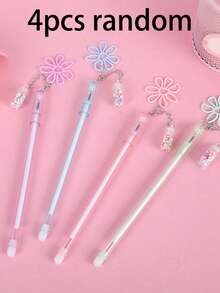 4 chiếc bút bi kiểu dáng chai lọ, màu trung tính, ngòi 0.5mm, viết trơn tru, thích hợp cho mùa tựu trường, văn phòng phẩm, đồ dùng học tập và phần thưởng cho giáo viên. - Bộ - Xem 12