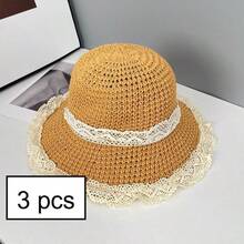 1 Chiếc Mũ Rơm Ren Pháp cho Nữ, Mũ Rộng Vành Chống Nắng Mùa Hè, Mũ Đi Biển, Mũ Thẩm Mỹ Thoáng Khí, Mũ Che Nắng Kiểu Nữ Tính Dễ Thương, Mũ Đi Nghỉ Mát, Giúp Khuôn Mặt Trông Gọn Gàng, Món Đồ Cần Thiết Cho Mùa Hè - mũ chống nắng - Xem 7