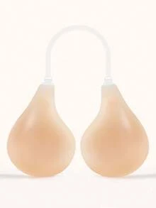 Strapless Invisible Self-Adhesive Gather Bra, Backless Bra Cups, Reusable Nipple Covers For Women, Suitable For Summer Wedding Dresses - Apricot - View 16