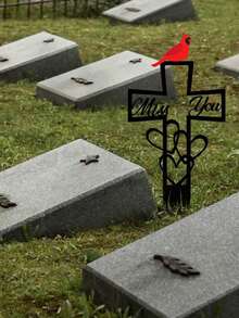 1pc Grave Cross Reaper Flower Decor Garden Yard Stake - Courtyard Plugin - View 5