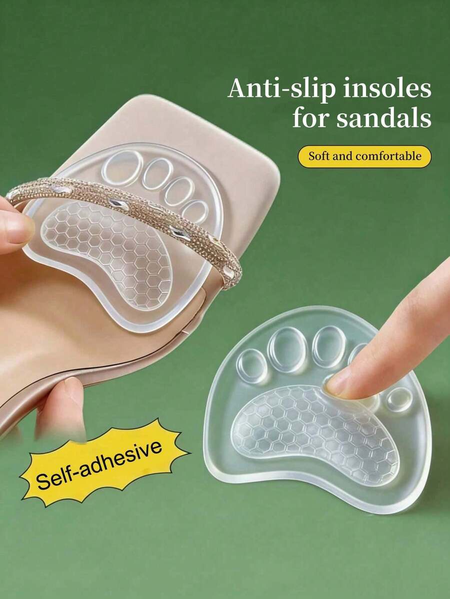 1 đôi miếng lót hỗ trợ vòm bàn chân hình tổ ong cho nữ, đệm chân silicon mềm mại và dày dặn, phù hợp với giày nữ, giày cao gót, dép xăng đan, dép xỏ ngón, lý tưởng cho Ngày của Mẹ, đi biển, du lịch - Trong sáng - Xem 1