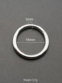 1 chiếc khuyên mũi septum cỡ lớn, từ 12G/2mm đến 00G/10mm, làm bằng thép không gỉ 316L, kiểu bấm gập, không mối nối, khuyên tai dạng vòng, trang sức xỏ khuyên unisex. - Vòng mũi tròn - Xem 39