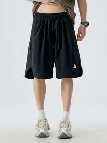 Plus Size Quick-Dry Shorts, Lightweight Breathable Fashion Beach Pants, Suitable For Summer - Black - View 5