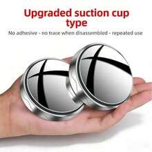 2pcs High Definition Wide Angle Blind Spot Rearview Mirror, Convex Suction Cup Adjustable Frameless Design, Black/Silver/White ABS - A - View 9