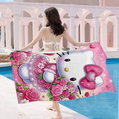 SANRIO 1 Khăn tắm biển theo chủ đề, với các đường cong mềm mại, màu sắc pastel dịu nhẹ, nhấn mạnh thiết kế nhẹ nhàng và dễ thương. Nhanh khô, không bám cát, cực mềm mại và tiện lợi khi đi du lịch. Thích hợp cho bơi lội, kỳ nghỉ biển, tiệc bể bơi, cắm trại ngoài trời, cũng có thể dùng làm khăn trải ghế sofa, khăn trải giường hoặc thảm yoga. Món quà theo chủ đề sáng tạo dành cho bạn bè và gia đình.