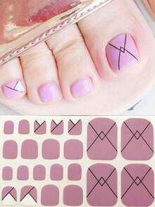 Pegatinas para arte de uñas de los pies, diseños de corazones y patrones geométricos de dibujos animados, purpurina multicolor, diseño mixto versátil, fácil aplicación con raspador - Multicolor - Ver 47