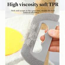 Removedor de pelo de mascotas reutilizable de silicona, elimina eficazmente el pelo y el pelusa del sofá, alfombra, ropa, ropa de cama, adecuado para perros y gatos, fácil de limpiar sin residuos - gris - Ver 6