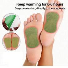 100pcs/80pcs/20pcs Moxa Foot Patches, Heating Care Stickers For Foot & Body Care, Relax Mind - Green - View 5