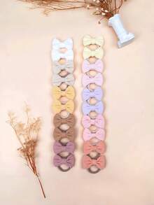 20 chiếc nơ ruy băng 2 inch với họa tiết in và thêu, phụ kiện tóc cho bé gái, băng đô co giãn, đồ trang trí tóc. - Nhiều màu - Xem 10