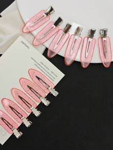 30pcs/Set Women Minimalist Versatile Alligator Clip Hair Clips, Suitable For Daily, Casual, Vacation, Outdoor Wear Hair Accessories,Summer,Holiday,Travel - Pink - View 2