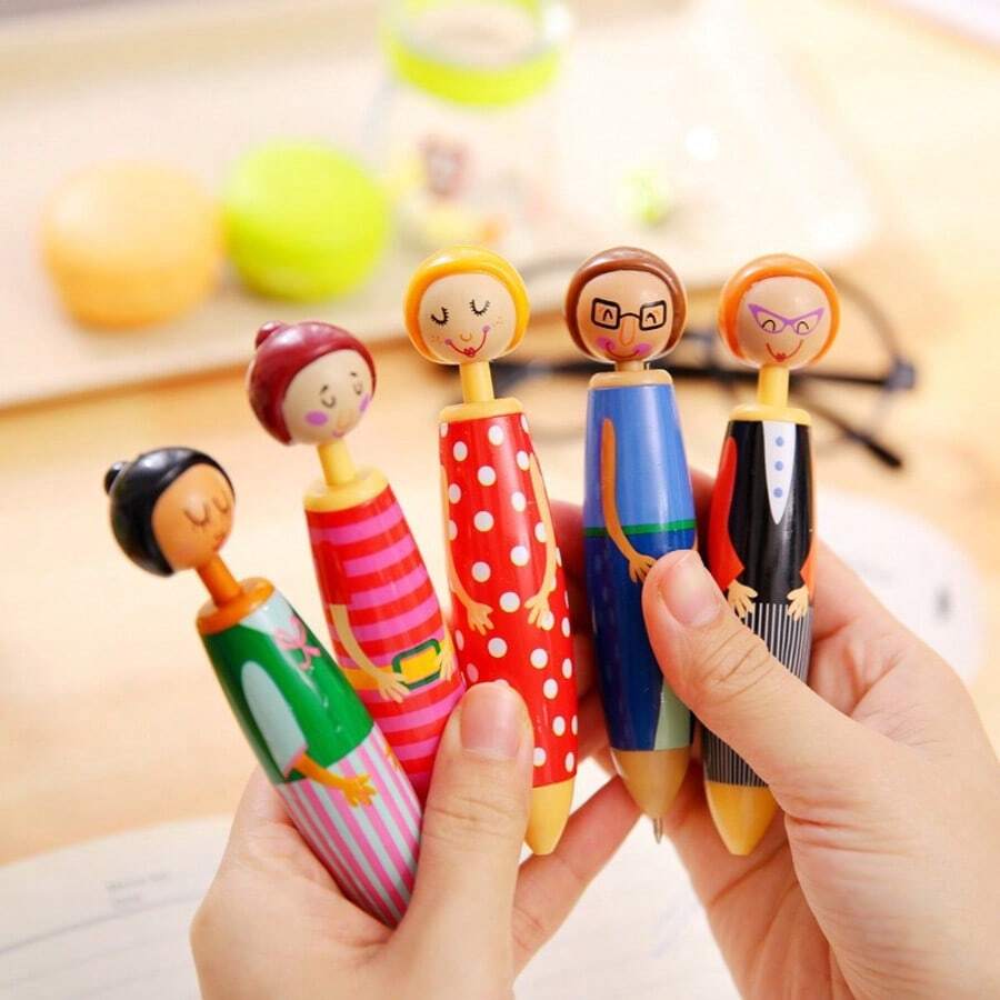 Bộ 5/3/1/10 bút bi hình nhân vật phản diện hoạt hình, bút bi mực xanh hình tượng, bút bi hình tượng, vật dụng cần thiết cho năm học mới. - A - Xem 1