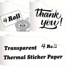 2pcs/4pcs Pack Self-Thermal Paper Rolls - Self-Adhesive Transparent Thermal Printer Paper Suitable For Mini Printers, Thermal Receipt Paper For Instant Prints, Compatible With Most Thermal Printers (No Ink Required) - View 12