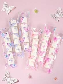 100个蝴蝶透明糖果袋，适用于生日、节日、婚礼礼品袋、周岁生日派对回礼、婴儿派对甜点袋、棒棒糖包装袋、生日派对透明食品包装袋、食品包装用品、婚礼糖果礼品袋、烘焙袋、蝴蝶装饰、生日礼物、生日派对填充物、派对回礼、毕业礼物 - 蝴蝶 - 查看 10