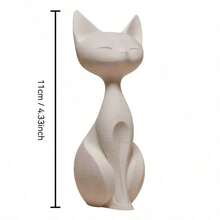1pc Elegant Cat Statue Decor, Minimalist Art Sculpture, Indoor/Outdoor Home Decoration For Living Room, Bedroom, Bedside, Desk, Garden, Creative Design, Exquisite Craftsmanship - A - View 3