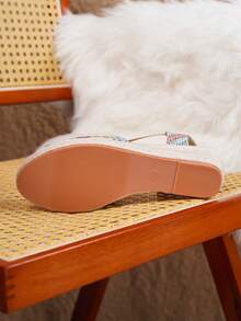 新款时尚女士休闲编织坡跟凉鞋 - 彩色 - 查看 10