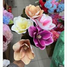 30 cm Fleur de magnolia artificielle décorative / Plusieurs couleurs disponibles / Ornement de fleur artificielle pour l'ameublement de la maison - Multicolore - Voir 5