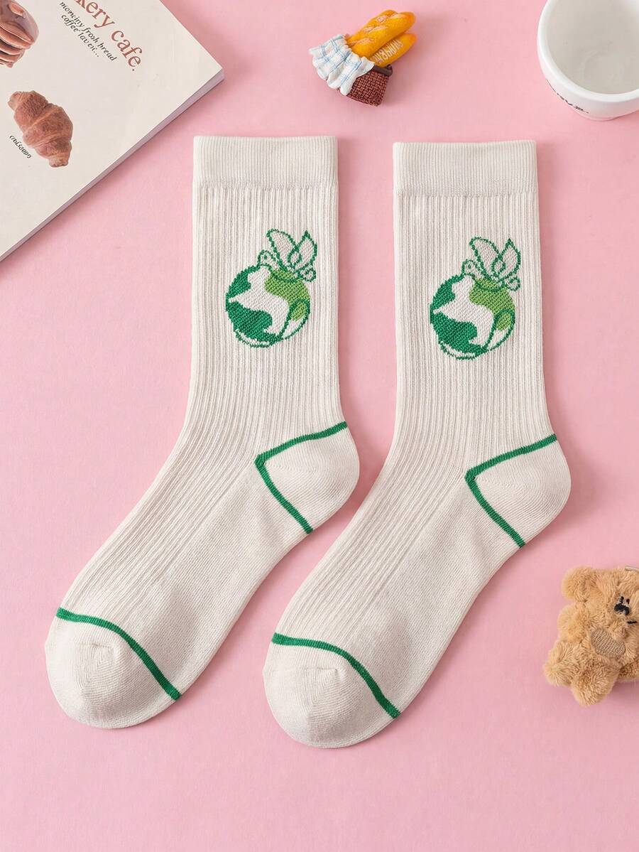 1/3 Paar Unisex Friedenstaube Muster einfarbige atmungsaktive schweißabsorbierende Knöchelsocken, koreanischer Stil für täglichen Arbeitsweg-Outfit - Verschiedenfarbig - Übersicht 1