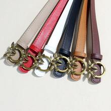 Casual Women's Belt With Swallowtail Buckle, Fashionable Leather Belt, Women's Belt 105 Cm - 黑色 - 查看 3