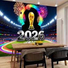 Arazzo decorativo per i Mondiali di calcio, Arazzo per i Mondiali di calcio 2023 | Tappezzeria in poliestere da appendere alla parete, ideale per camera da letto, soggiorno, cucina e ufficio, perfetto per compleanni, Natale, Festa del papà e varie feste, arazzo da appendere per stanze sportive, decorazione per stanze di tifosi, arte murale per interni, opera d'arte a tema calcio, arte murale per uffici. - z1 - Visualizzare 6