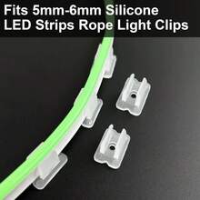 Waterproof LED Strip Light Mounting Clips - Transparent, Suitable For 5mm-6mm LED Strip Lights, Includes Screws - Transparent - View 5