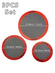 Cippes 8/10/12 Inch Round Silicone Baking Mat, 3 Sizes Available - 8/10/12 Inch, Non-Stick Reusable Heat Resistant Baking Mat For Pizza, Bread, Cake Molds, Air Fryer, Oven - Black - View 14