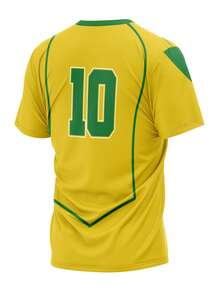Brazil National Team Retro Classic World Cup Fan Jersey - Immediate Shipping - 黃色 - 查看 2