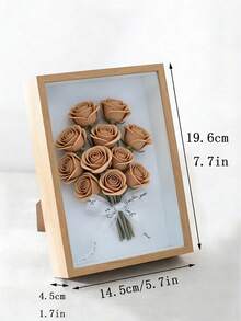 Marco de cuadro de flores secas, marco de especímenes de madera hueco 3D para hacer  mismo, soporte de visualización de modelo, marco de fotos - Color de madera natural - Ver 5