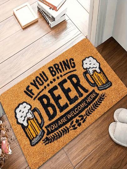 Thảm chào mừng ngoài trời dành cho người yêu bia, chất liệu chống cashmere, thảm chủ đề bia, thảm văn hóa bia thủ công, thảm họa tiết cốc bia, thảm chào mừng hài hước.