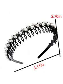 2pcs White & Colorful Crystal Rhinestone Decorated Hair Band Headpiece Hair Band Hair Hoop Hairband - White+Color - View 2