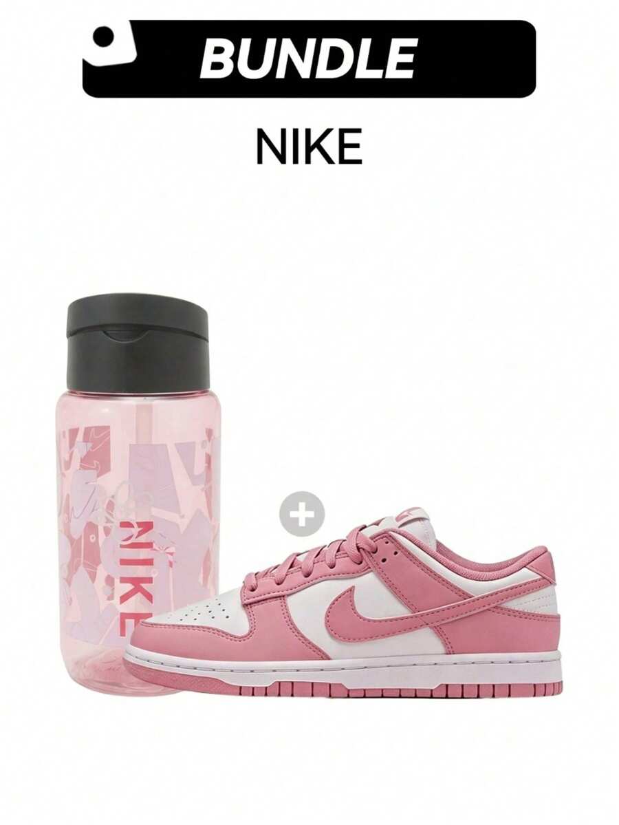 Nike 女士 Dunk Low 运动鞋 & 16 盎司 Recharge 吸管水瓶套装 玫瑰轻语经典双色皮革 柔和夏日色调 缓震舒适 轻盈补水 DD1503-118 - 白色/玫瑰低語-粉紅色 - 查看 1