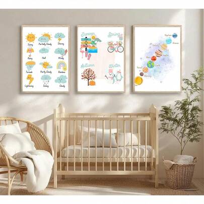 1-3 bức tranh in hình nhiều màu sắc giúp trẻ học bảng chữ cái và nhiều hơn nữa | Trang trí lớp học | Tranh in cho việc học tại nhà, tranh nghệ thuật giáo dục sớm cho trẻ sơ sinh, mang tính giáo dục và truyền cảm hứng.